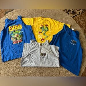 Vintage Adult Graphic Tank & Tee Set - Blue, Yellow, Gray